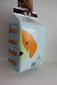 Sac d'emballage personnalisé aseptique à fond carré pour couches pour animaux de compagnie, papier toilette et tampons, avec impression en héliogravure - Product Image 2