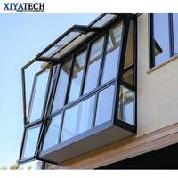 XIYATECH personnalisé de haute qualité à double vitrage en aluminium profilé à auvent fenêtres auvent de style chinois moderne