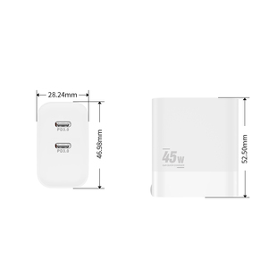 Adaptador de carga rápida de alta potencia GaN, 45W, USB C, PD, 2 puertos, <span class=keywords><strong>cargador</strong></span> portátil para <span class=keywords><strong>Mac</strong></span> book, IPad, teléfono - Product Image 2