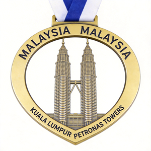 Medalla de Recuerdo Personalizada Ecológica de Malasia y Singapur, Grabada con Láser 3D, Metal, Monumento del Sudeste Asiático, Medallón Conmemorativo UV - Product Image 2