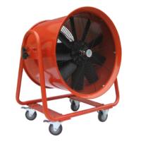 Ventilador de escape portátil industrial de alta velocidad, 24 pulgadas y 600mm de diámetro, con conducto flexible para escape de aire y suministro
