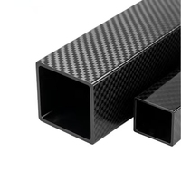 Tube carré en fibre de carbone brillant résistant à la chaleur, disponible en gros, usinable par CNC pour l'assemblage de robots d'automatisation