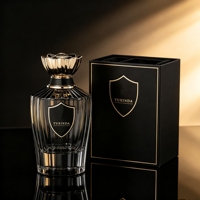 Flacon de parfum en verre rond cylindrique de luxe avec bouchon doré 30ml 50ml 100ml avec emballage de parfum luxueux personnalisé