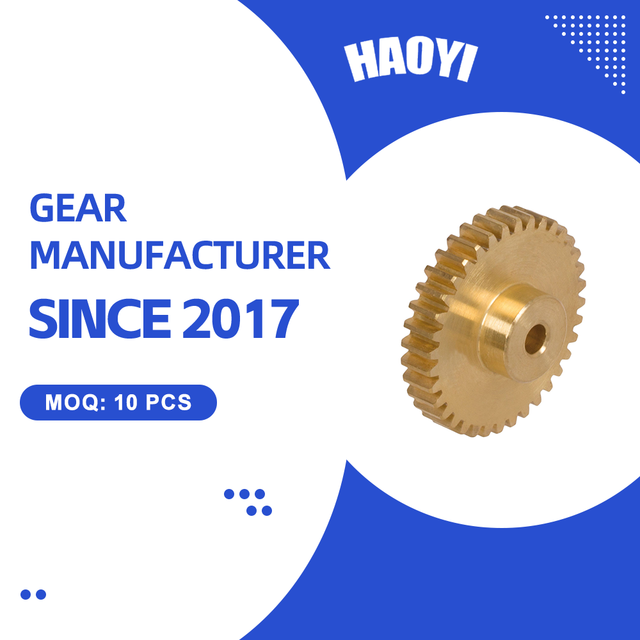 HAOYI Customizable 14 Tooth Industrial Brass Module 0.3 Spur Gear for Various Industrial Equipment