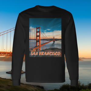 Camiseta de manga larga del puente Golden Gate de San Francisco, diseño de cielo azul - Product Image 3
