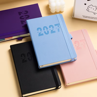 Carnet A5 2027 personnalisable en PU, style exécutif, avec pages vierges quadrillées horizontales, pour le dessin, la prise de notes et le bureau