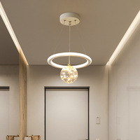 Lustre suspendu moderne et minimaliste en fer pour allée, couloir, salle à manger, hall d'entrée, balcon - Options LED à intensité variable et compactes