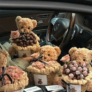 Regalo de Navidad, Ramo de Flores para el Día de San Valentín, Caja de Regalo con Oso de Peluche, Decoración para Bodas - Product Image 4