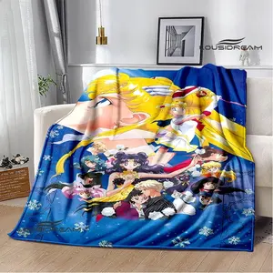 Coperta Anime Sailor Moon per bambini calda bella coperta di flanella morbida e confortevole coperta da viaggio a casa regalo di compleanno