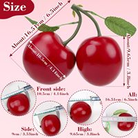 Oversized rode kunstmatige grote kersenbos fruitversiering voor thuis, keuken, feesttafel, fotografie-accessoire
