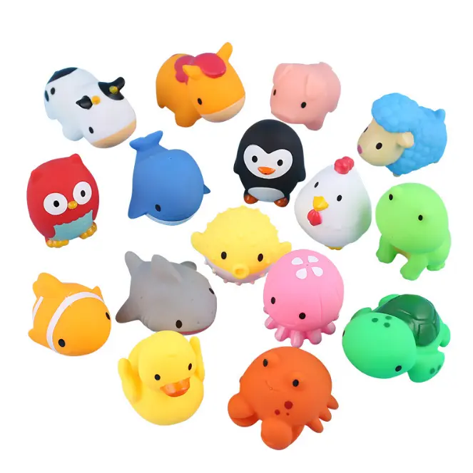 Jouets arroseur de piscine pour enfants en bas âge, jouet de bain en plastique souple, de bain en forme d'animaux, jouet de bain écologique en forme de canard pour bébé