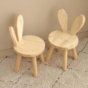 2025 nouveauté éducation précoce enfants chaise ménage <span class=keywords><strong>tabouret</strong></span> en bois massif Table basse oreilles de lapin <span class=keywords><strong>tabouret</strong></span> carré pour la maison - Product Image 4