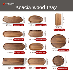 Bandejas de madera de acacia para servir, platos de madera rectangulares grandes para servir, bandeja de madera para servir para decoración del hogar, comida, queso - Product Image 6
