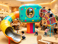 Jouets pour enfants en mousse à structure en acier sur mesure pour espaces commerciaux intérieurs et cafés