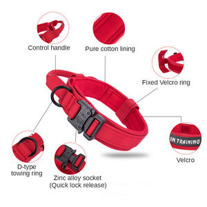 Robustes taktisches Haustier halsband Verstellbares Hochleistungs-Nylon-Hunde halsband mit Metalls chnalle und Griff für mittelgroße Hunde - Product Image 4