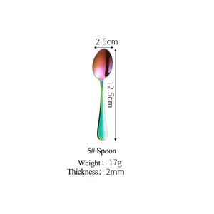 Multicolored Silverware Set Colorful PVD Stainless Steel Cutlery Rainbow Flatware Spoon And Fork