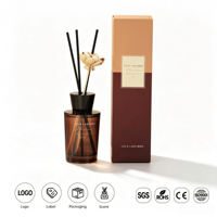 Diffuseur de parfum sans flamme ni alcool 160 ml, huile essentielle de cèdre, bâtonnets en rotin naturel longue durée, décoration d'intérieur