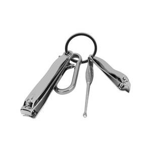 Carbon Steel Nail Clipper Keychain Set With Ear Pick And Manicure Tool Portable Multi Purpose Three Piece For Nail Care - Product Image 1