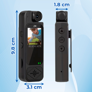 Cámara Corporal ELE-GATE 2K HD con Rotación de 180 Grados, Visión Nocturna y Grabación de Audio y Video para Deportes al Aire Libre - Product Image 2