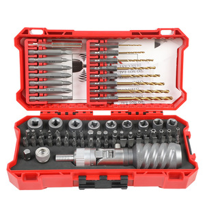 68 Piece Mini Drill Bit Screwdriver Set 1/4 In Socket Drive Hand Tool Kit With Bent Phillips Flathead Bits Plastic Case - Product Image 3