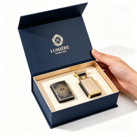 Boîte à parfum magnétique coulissante de qualité supérieure avec insert en velours, papier kraft, estampage à chaud, élégante