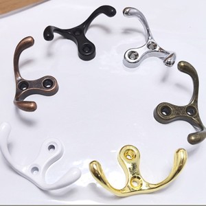 Minimalist Double Wall <b>Hooks</b> Zinc Alloy Solid Coat Rack For Doorway Kitchen Bathroom Traditional Style Eco Friendly - Product Image 1