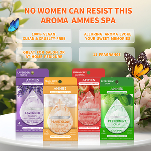 Kit de pédicure de luxe AMMES Herbal Foot - Ensemble spa 4 en 1 avec gommage détoxifiant et relaxant végétalien biologique, arôme instantané, 4 étapes - Product Image 6