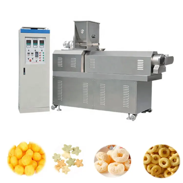 namkeen snack food puffed rice production line price twin screw extruder for snacks