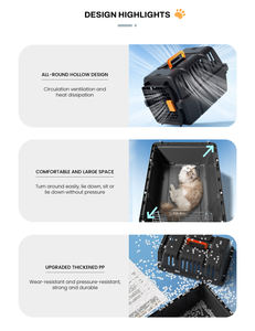 Fabrika fiyat kedi taşıyıcı plastik köpek sandık sert taraflı köpek seyahat taşıyıcısı küçük köpekler ve kediler için - Product Image 5