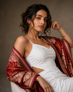 Elegant Durable Viscose Shawl Embroidered Digital Print Long Fringe Traditional Winter <b>Scarf</b> Soft Warm Breathable Comfortable - Product Image 3