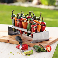 Cuisson BBQ Rack Barbecue Outils En Acier Inoxydable Chili Rack Grill Poivre Titulaire