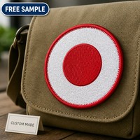 Patch brodé du drapeau du Japon à thermocoller pour casquettes, uniformes, personnalisable 	 Patch drapeau du Japon