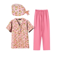 Infirmière médicale personnalisé gommages uniformes ensembles femmes soins infirmiers costume casquette hauts bas trois pièces ensembles