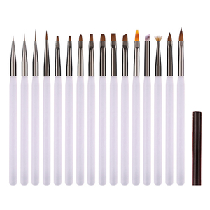Ensemble de pinceaux classiques pour nail art, formes multiples, poils synthétiques en nylon, pinceaux pour peinture au gel, pour salon de manucure - Product Image 6