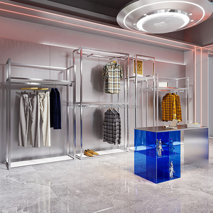 Kệ Trưng Bày Quần Áo & Giày Dép Đặt Làm Theo Yêu Cầu Của Nhà Máy Kệ Trưng Bày Quần Áo Đa Năng Màu Vàng Bán Lẻ Với MOQ Thấp - Product Image 4