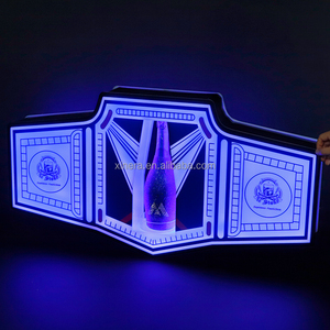 Porta Botellas de Vino Recargable con Forma de Cinturón de Campeonato LED, Exhibidor de Botellas de Licor Luminoso RGB - Product Image 5