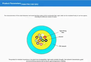Cable de Fibra Óptica para Interiores de 4, 6, 8, 12, 24, 48 Núcleos, 10G, Multimodo, <span class=keywords><strong>OM3</strong></span>, <span class=keywords><strong>300</strong></span> GJFJV-4/6/8/12/24/48 Núcleos, para FTTH, Suministro de Fábrica - Product Image 6