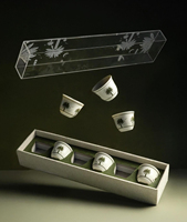 Petit ensemble de tasses à thé vides, boîtes de rangement, boîtes cadeaux personnalisées, tasse à café en acrylique avec motif palmier, boîte cadeau en papier pour thé, emballage de luxe