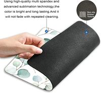 Tapis de souris personnalisé vert et blanc à feuilles, vierge pour sublimation, idéal pour le gaming