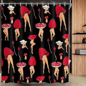 ม่านห้องน้ำลายเห็ดขำขันแบบกำหนดเองได้ผ้าม่านห้องน้ำวินเทจสำหรับตกแต่งบ้านก้นเห็ดเซ็กซี่แบบ3D - Product Image 1