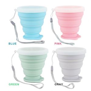 <b>Reusable</b> Silicone Foldable <b>Cup</b> with Lid, Portable Collapsible Mug with Cat Paw Bottom for Travel, Camping, and Outdoor Use - Product Image 4