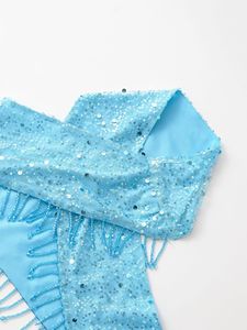 Sexy Skirt <strong>Set</strong> <strong>Two</strong> <strong>Piece</strong> Pearl Tassel <strong>Sequin</strong> Crop Tank Top Short Skirt <strong>Set</strong> Women Party - Product Image 3
