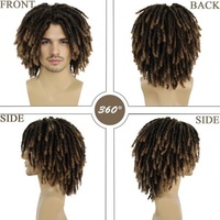 Perruque pour hommes en gros, perruques africaines en dreadlocks pour hommes, perruques en fibre chimique