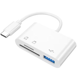 Chaud <span class=keywords><strong>pas</strong></span> <span class=keywords><strong>cher</strong></span> 3-en-1 Type C/vers lecteur de carte SD/TF OTG adaptateur de Port USB caméra téléphone adaptateur carte mémoire transfert de données pour Android - Product Image 1
