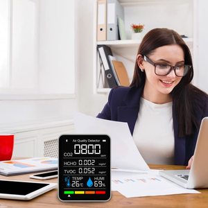 Thiết Bị Đo CO2 5 Trong 1 Thiết Bị Đo Chất Lượng Không Khí Trong Nhà Ứng Dụng Răng Xanh Thiết Bị Đo HCHO, Máy Đo Nhiệt Độ Và Độ Ẩm - Product Image 5