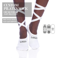 Offre Spéciale Sangle Yoga Chaussette Personnalisé Blanc Fitness Pilates Chaussette Femmes Antidérapant Grip Yoga Chaussette