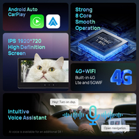 Reproductor Multimedia para Auto Android 14 de 12.3 Pulgadas, IPS 1920*720 para Toyota Harrier Venza 2021-2023, Reproductor de Video, Radio, BT, Pantalla Carplay