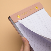Carnet de notes A5 en cuir PU avec couverture détachable, liste de choses à faire imprimée, personnalisable, cadeau, sac OPP, couverture rigide blanche pour papier 80