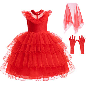 Nuevo Disfraz <span class=keywords><strong>de</strong></span> Sirena <span class=keywords><strong>de</strong></span> Halloween para Niñas, Vestido Rojo <span class=keywords><strong>de</strong></span> Tul <span class=keywords><strong>de</strong></span> Algodón con Falda, Estilo <span class=keywords><strong>Reina</strong></span> <span class=keywords><strong>de</strong></span> <span class=keywords><strong>Corazones</strong></span> - Product Image 4