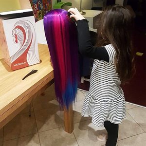 Synthetic Fiber Hair Mannequin <strong>Head</strong> 24inch Female Cosmetology Training Doll <strong>Head</strong> for Hairdressing <strong>Styling</strong> Practice with Stand - Product Image 5